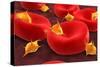 Conceptual Image of Platelets with Red Blood Cells-null-Stretched Canvas