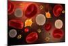 Conceptual Image of Platelets with Red Blood Cells-null-Mounted Art Print