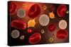 Conceptual Image of Platelets with Red Blood Cells-null-Stretched Canvas