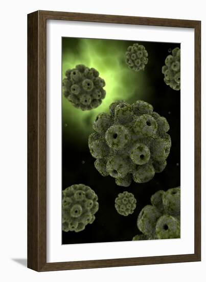 Conceptual Image of Polyomavirus-null-Framed Art Print