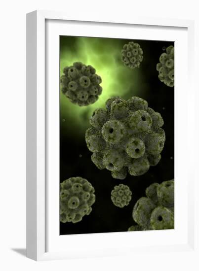 Conceptual Image of Polyomavirus-null-Framed Art Print