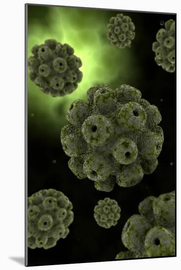 Conceptual Image of Polyomavirus-null-Mounted Art Print