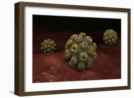 Conceptual Image of Polyomavirus-null-Framed Art Print