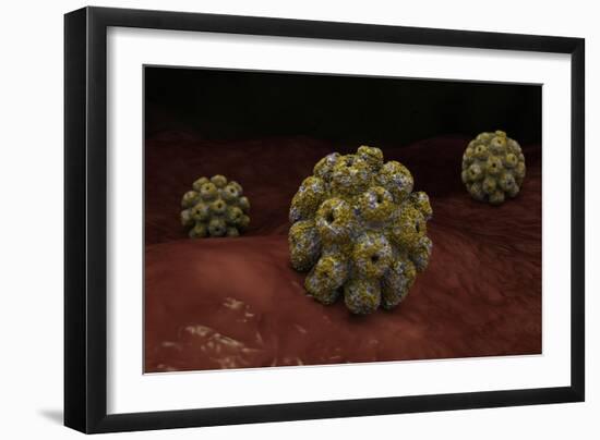 Conceptual Image of Polyomavirus-null-Framed Art Print