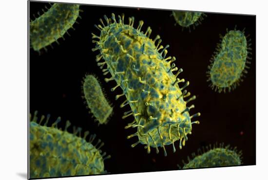 Conceptual Image of Rabies Virus-null-Mounted Art Print