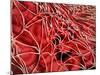 Conceptual Image of Red Blood Cells with Fibrin-null-Mounted Art Print