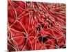 Conceptual Image of Red Blood Cells with Fibrin-null-Mounted Art Print