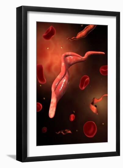 Conceptual Image of Trypanosoma-null-Framed Art Print