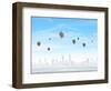 Conceptual Image with Colorful Balloons Flying High in Sky-Sergey Nivens-Framed Photographic Print