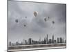 Conceptual Image with Colorful Balloons Flying High in Sky-Sergey Nivens-Mounted Photographic Print