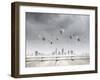 Conceptual Image with Colorful Balloons Flying High in Sky-Sergey Nivens-Framed Photographic Print