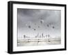 Conceptual Image with Colorful Balloons Flying High in Sky-Sergey Nivens-Framed Photographic Print