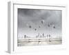 Conceptual Image with Colorful Balloons Flying High in Sky-Sergey Nivens-Framed Photographic Print