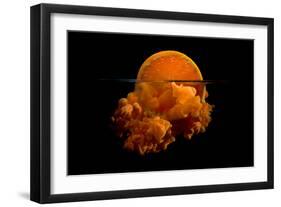 Conceptual Sunrise with a Slice of Orange and Acrylic Paint-Antonioiacobelli-Framed Photographic Print