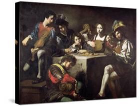 Concert Around the Bas-Relief-Valentin de Boulogne-Stretched Canvas