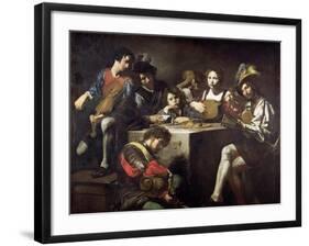 Concert Around the Bas-Relief-Valentin de Boulogne-Framed Giclee Print