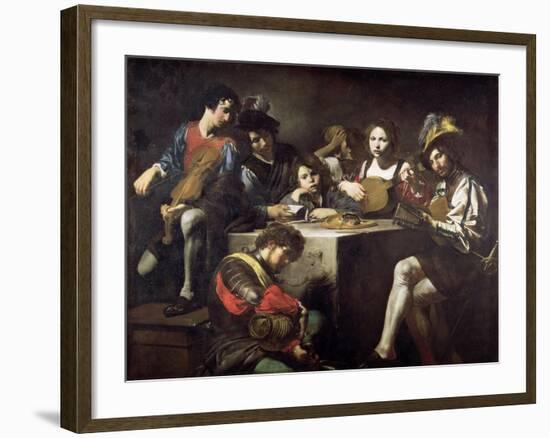 Concert Around the Bas-Relief-Valentin de Boulogne-Framed Giclee Print