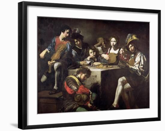 Concert Around the Bas-Relief-Valentin de Boulogne-Framed Giclee Print