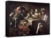 Concert Around the Bas-Relief-Valentin de Boulogne-Framed Stretched Canvas