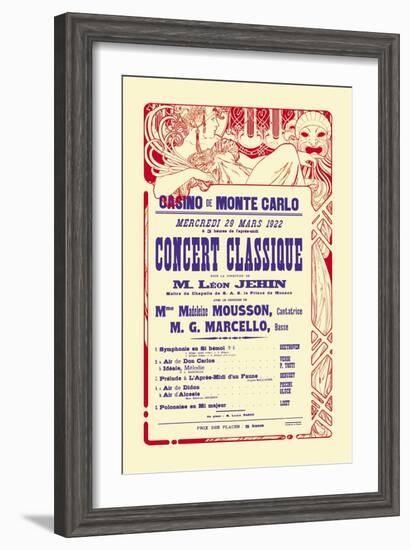 Concert at the Monte Carlo Casino-Alphonse Mucha-Framed Art Print