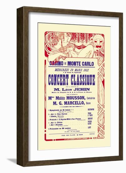 Concert at the Monte Carlo Casino-Alphonse Mucha-Framed Art Print