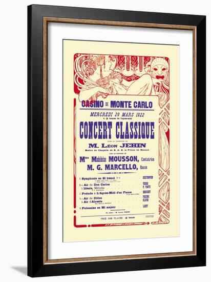 Concert at the Monte Carlo Casino-Alphonse Mucha-Framed Art Print