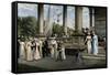 Concert at the Saratoga Springs Racetrack, New York-Franz Dvorak-Framed Stretched Canvas