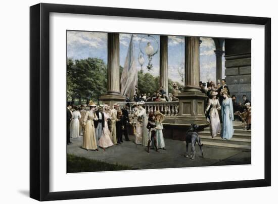 Concert at the Saratoga Springs Racetrack, New York-Franz Dvorak-Framed Giclee Print