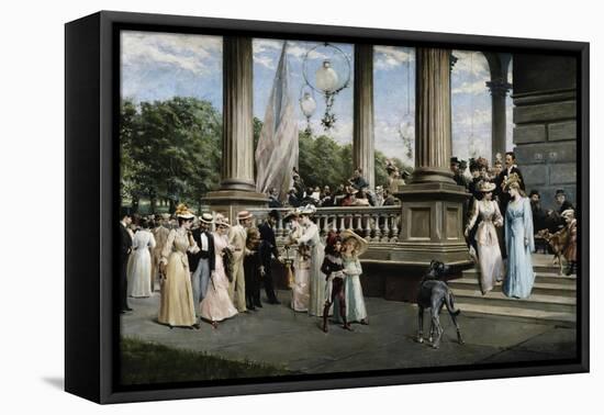 Concert at the Saratoga Springs Racetrack, New York-Franz Dvorak-Framed Stretched Canvas