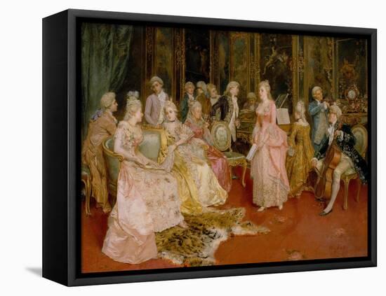 Concert at the Time of Mozart, 1853-Ettore Simonetti-Framed Stretched Canvas