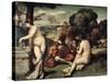 Concert Champetre, (The Pastoral Concert), C1510-1511-Titian (Tiziano Vecelli)-Stretched Canvas