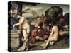 Concert Champetre, (The Pastoral Concert), C1510-1511-Titian (Tiziano Vecelli)-Stretched Canvas