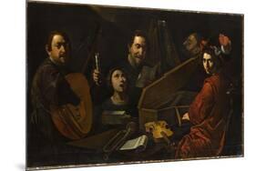 Concert de musiciens et de chanteurs-Pietro Paolini-Mounted Giclee Print