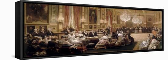 Concert in the Galerie Des Guise at Chateau D'Eu, 4th September 1843-Eugène Louis Lami-Framed Stretched Canvas