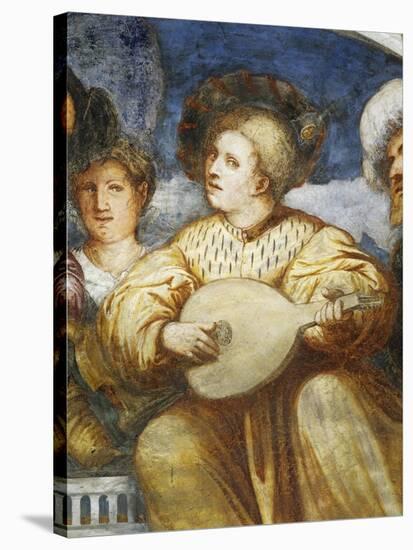 Concert, Mandolin Player Among Suitors, 1531-1532-Romanino-Stretched Canvas