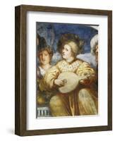 Concert, Mandolin Player Among Suitors, 1531-1532-Romanino-Framed Giclee Print