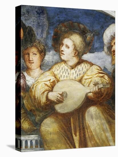 Concert, Mandolin Player Among Suitors, 1531-1532-Romanino-Stretched Canvas