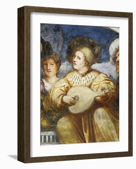 Concert, Mandolin Player Among Suitors, 1531-1532-Romanino-Framed Giclee Print