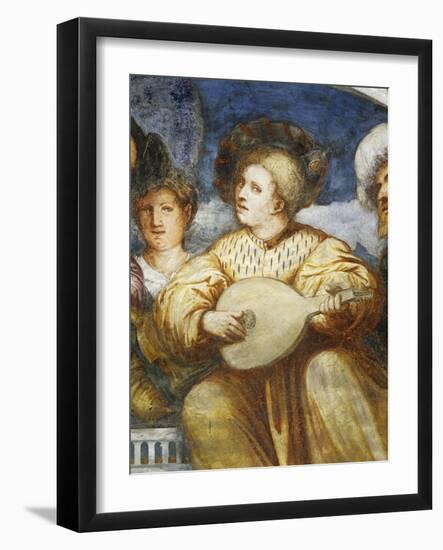 Concert, Mandolin Player Among Suitors, 1531-1532-Romanino-Framed Giclee Print