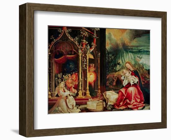 Concert of the Angels, the Madonna in Prayer, and Nativity, from the Isenheim Altarpiece, 1515-Matthias Grünewald-Framed Giclee Print