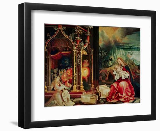 Concert of the Angels, the Madonna in Prayer, and Nativity, from the Isenheim Altarpiece, 1515-Matthias Grünewald-Framed Giclee Print