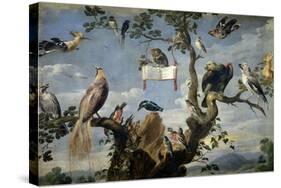 Concert of the Birds, 1629-1630, Flemish School-Frans Snyders-Stretched Canvas