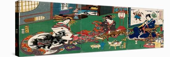 Concert of Three Instruments, from the Series Genji in Modern Style-Kunichika toyohara-Stretched Canvas