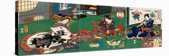 Concert of Three Instruments, from the Series Genji in Modern Style-Kunichika toyohara-Stretched Canvas