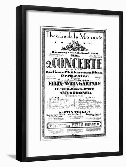 Concert Programme from Occupied Belgium, 1915-null-Framed Art Print