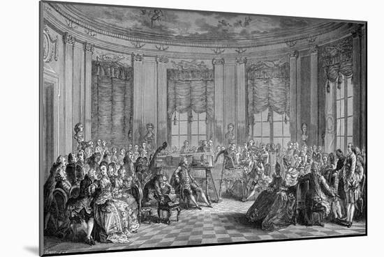 Concert scene , 18th century-Gabriel De Saint-aubin-Mounted Giclee Print