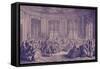 Concert scene , 18th century-Gabriel De Saint-aubin-Framed Stretched Canvas