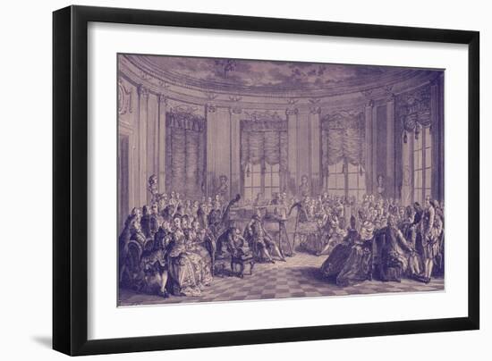 Concert scene , 18th century-Gabriel De Saint-aubin-Framed Giclee Print