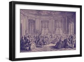 Concert scene , 18th century-Gabriel De Saint-aubin-Framed Giclee Print