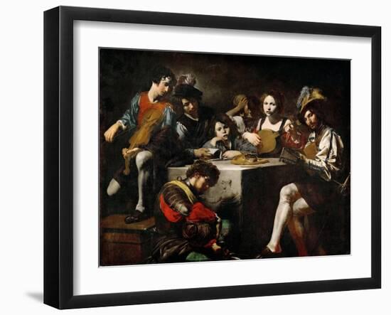 Concert with Bas-Relief-Valentin de Boullogne-Framed Giclee Print